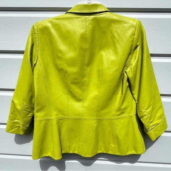 Layfayette 148 New York Leather Fitted Blazer Jacket Butter Soft Size 4 - Picture 5 of 8